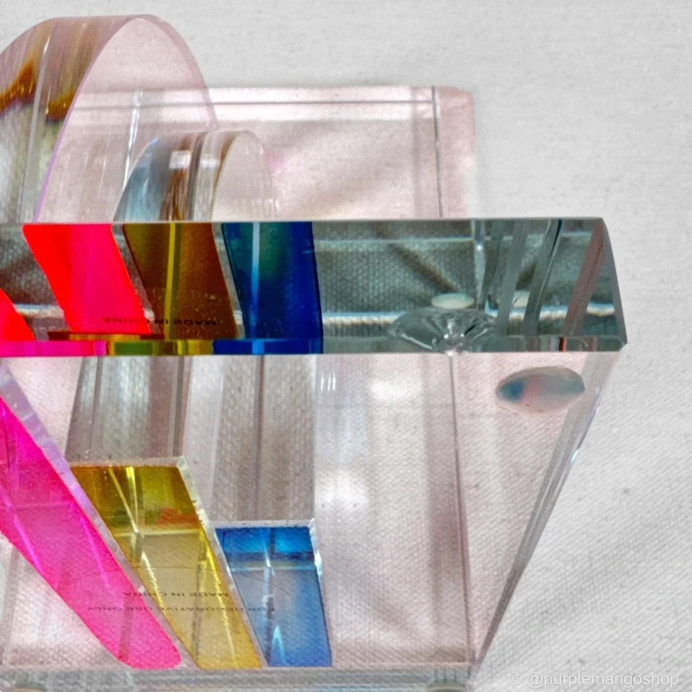 NWOT MAX STUDIO Single Glass Rainbow Bookend Modern Sculptural Decor‎ | *READ*